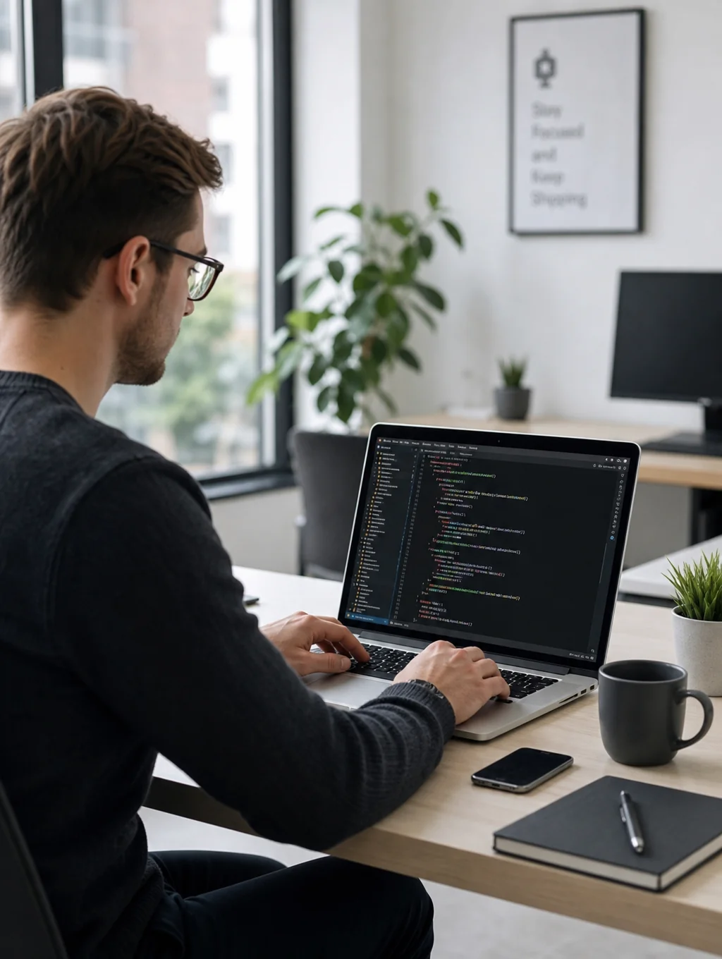 Person building a website